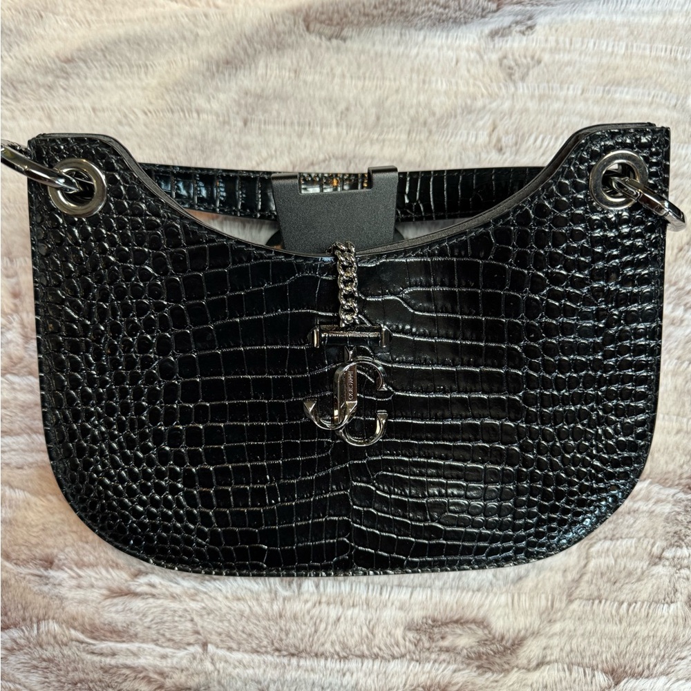 Jimmy Choo Croc Embossed Shoulder Bag